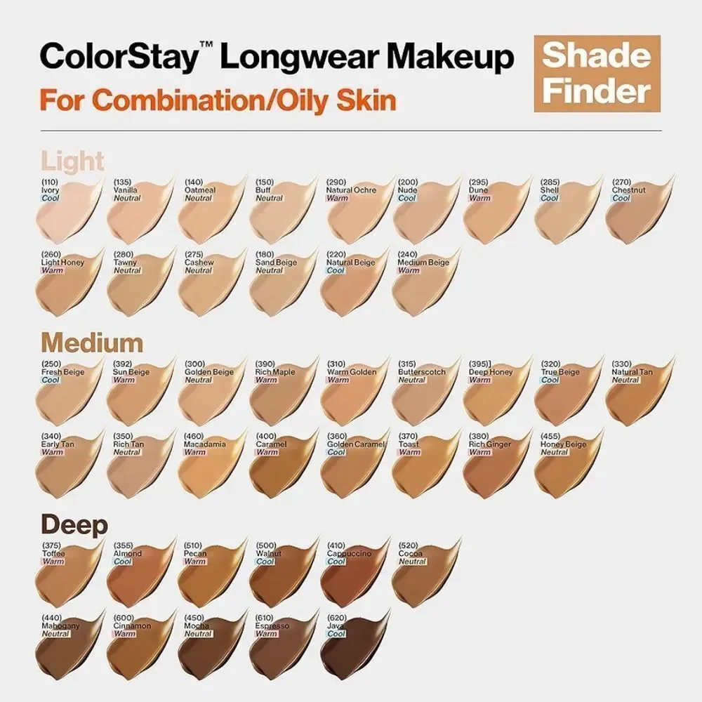 3 x Revlon ColorStay Longwear Foundation Combo/Oily Skin 330 Natural Tan